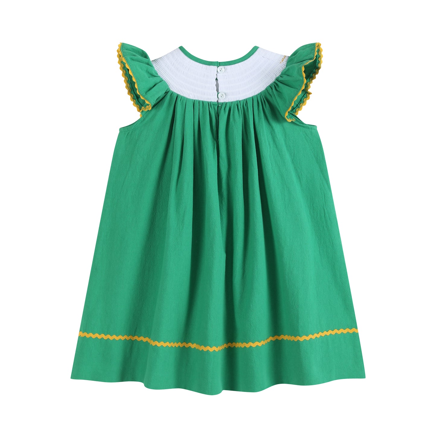 St. Patrick's Day Clover Leaf Smocked Bishop Dress