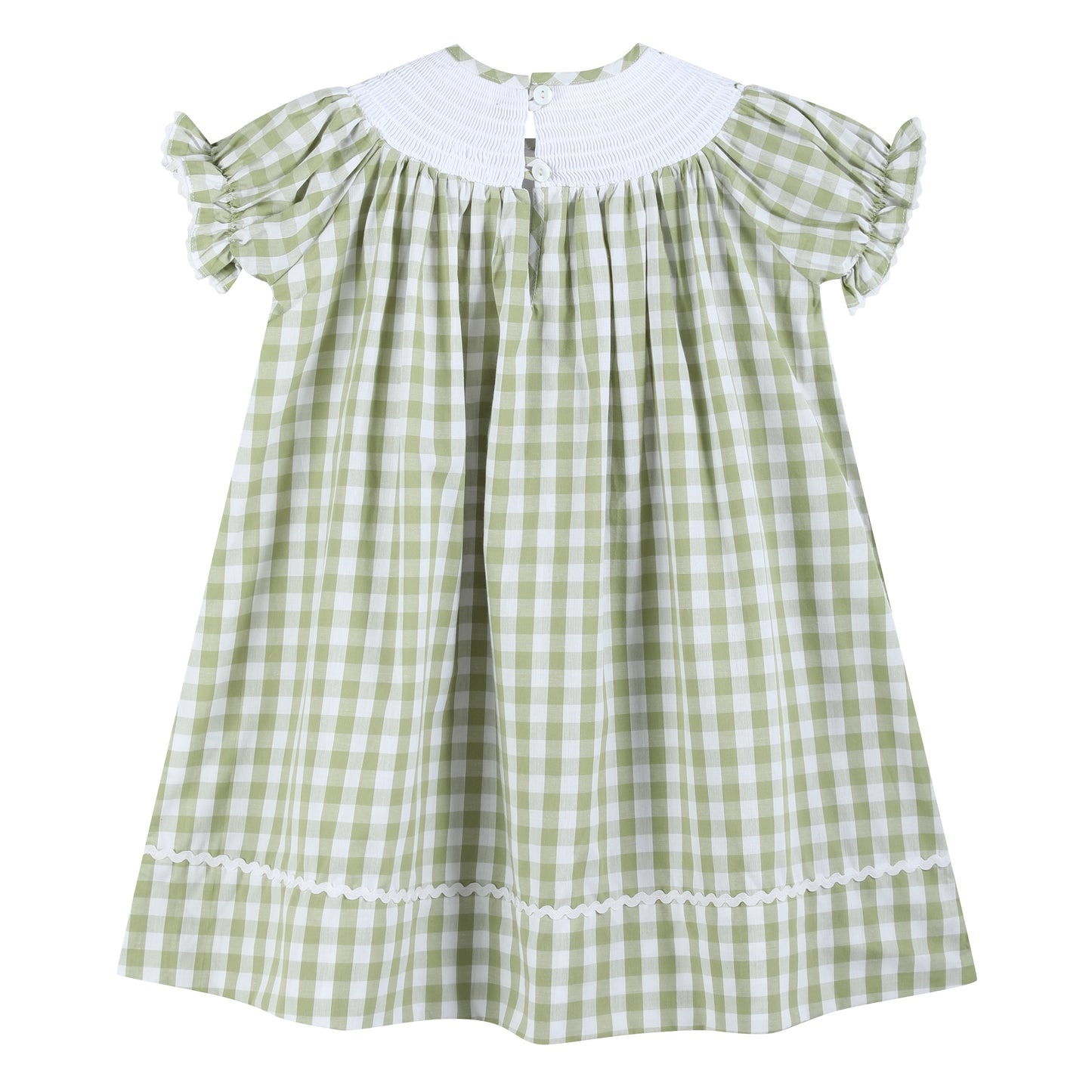 Light Green Alligator Smocked Bishop Dress
