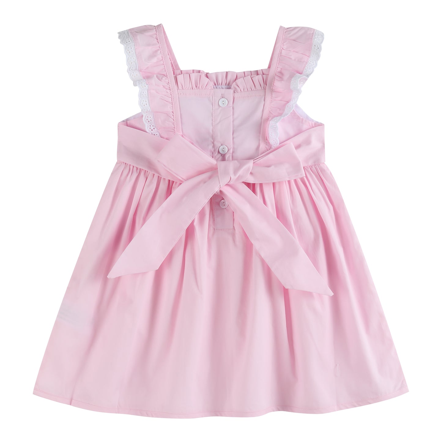 Pink Bunny Ruffle Shoulder Dress
