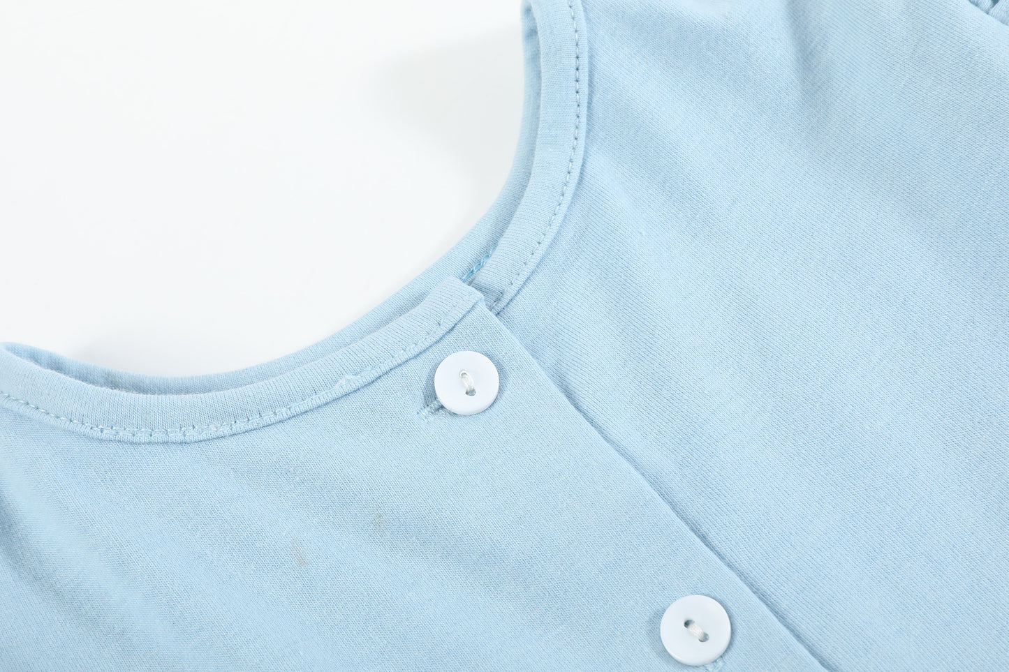 Light Blue Christmas Tree Smocked Knit Ruffle Romper