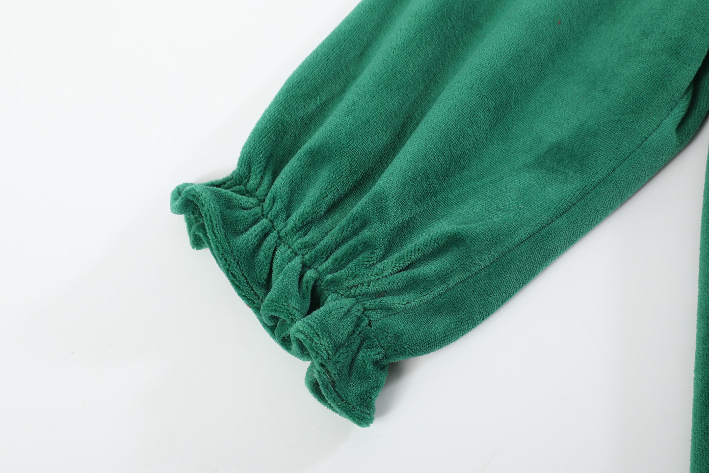 Green Velvet Nativity Smocked Dress