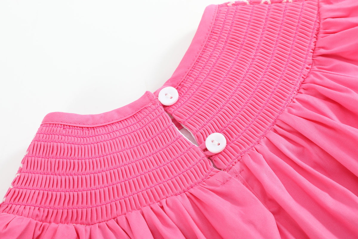 Pink & White Smocked Bishop Dress