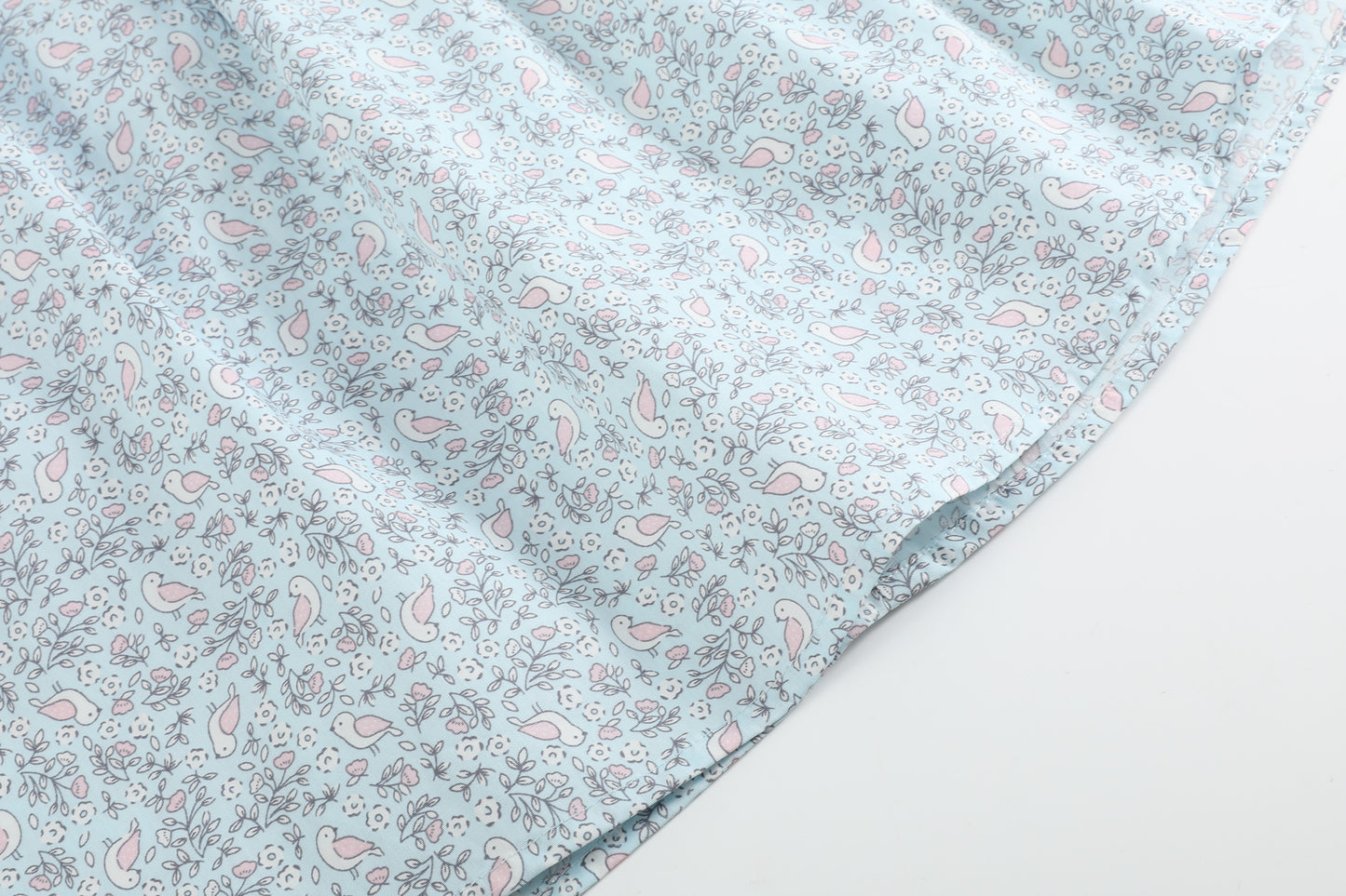 Floral Blue Dove Smocked Flutter Dress