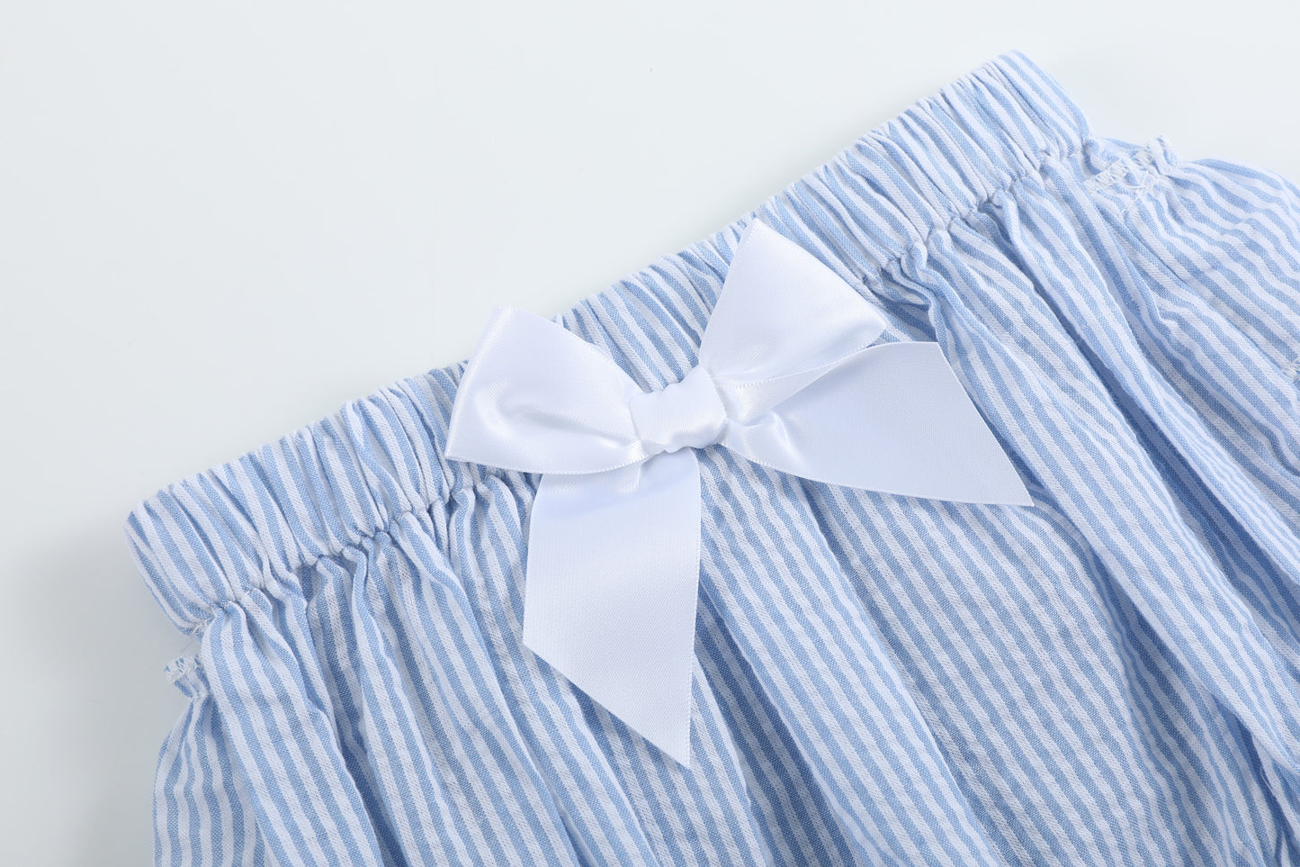 Light Blue Seersucker Turtle 2pc Bloomer Set