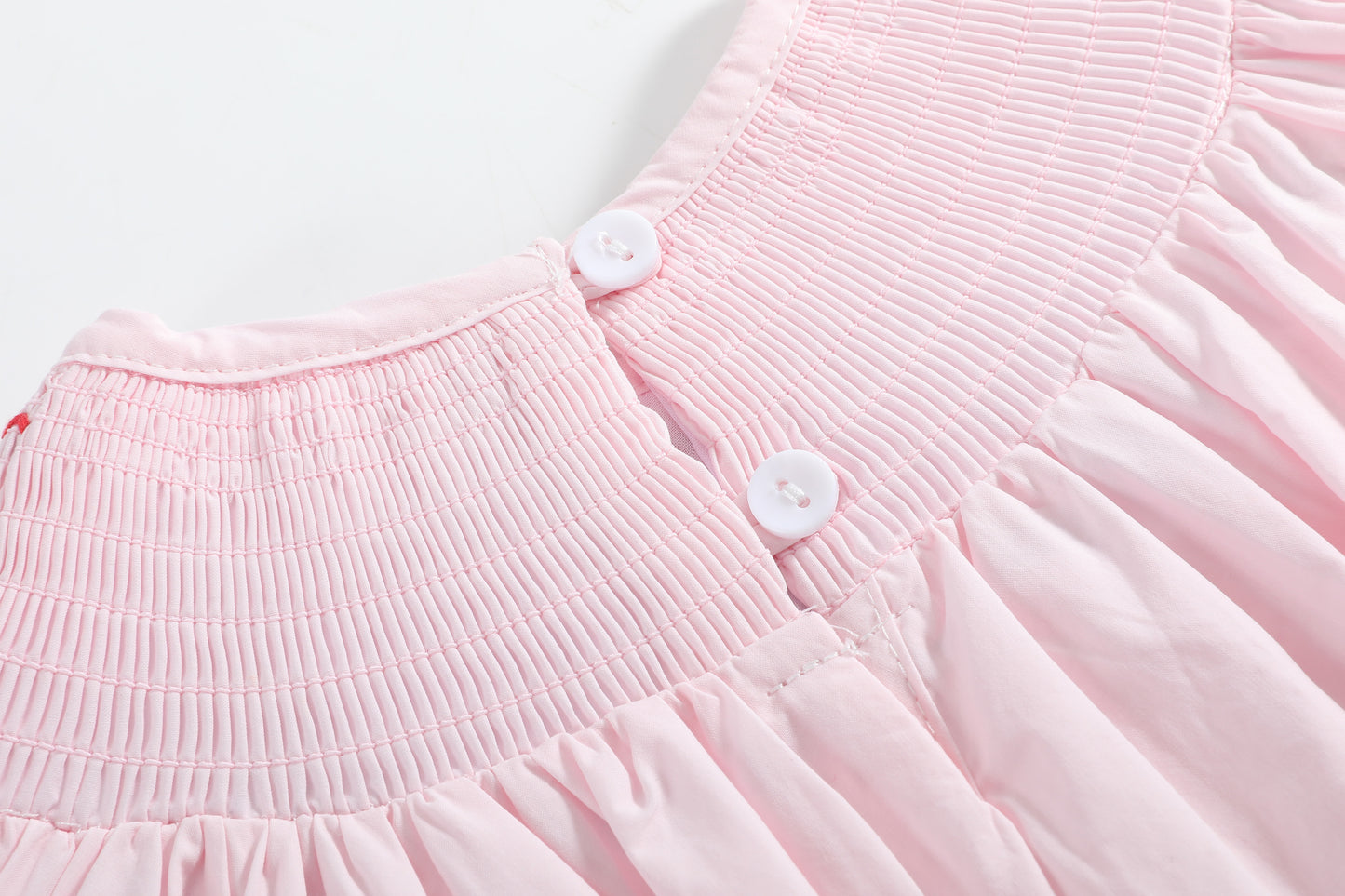 Pink Christmas Smocked Romper