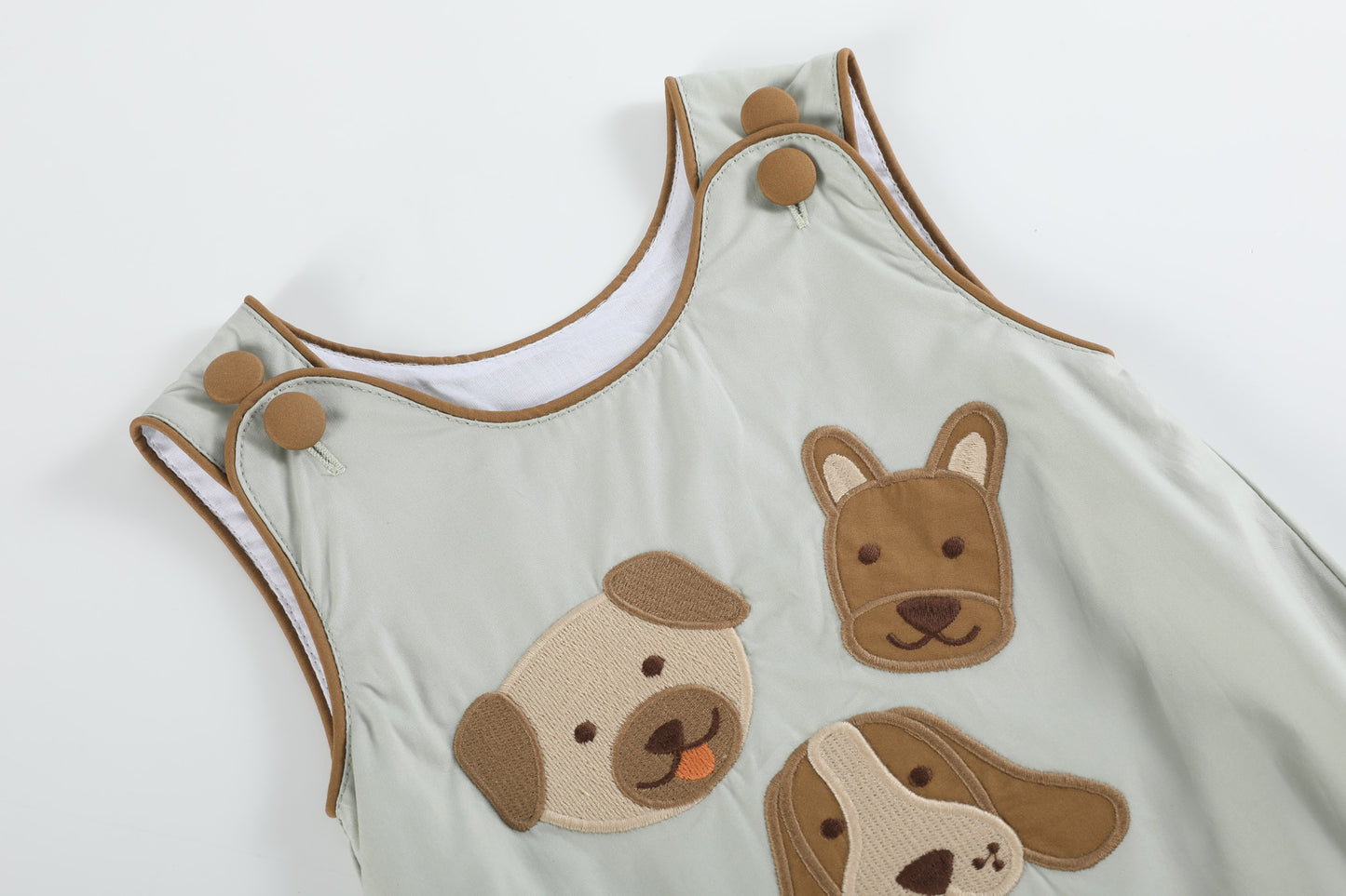Green Dog Applique Bubble Romper