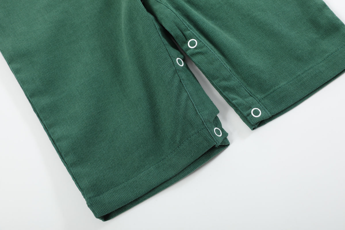 Green Corduroy Santa Smocked Longall