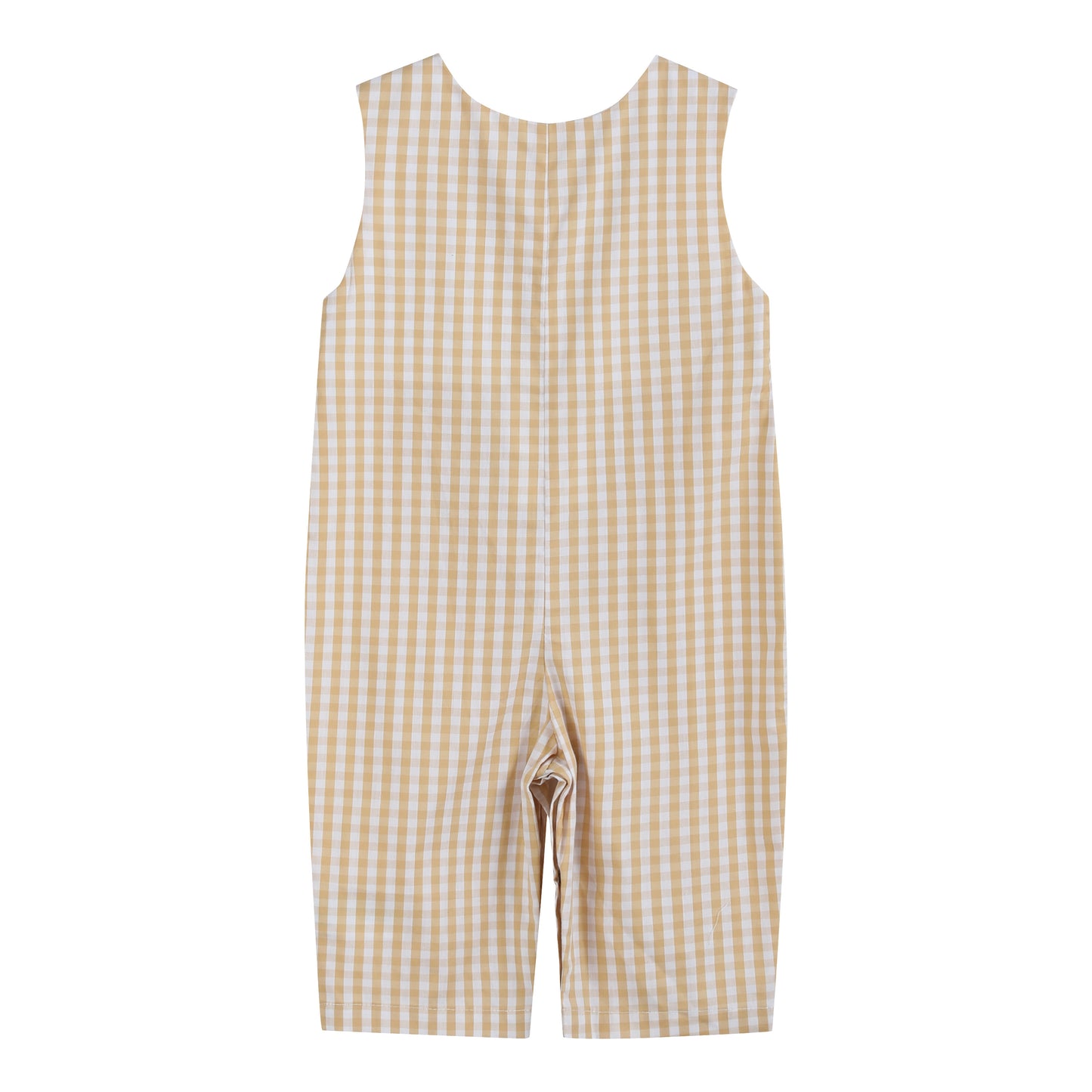 Light Brown Gingham Pumpkin Vine Overalls