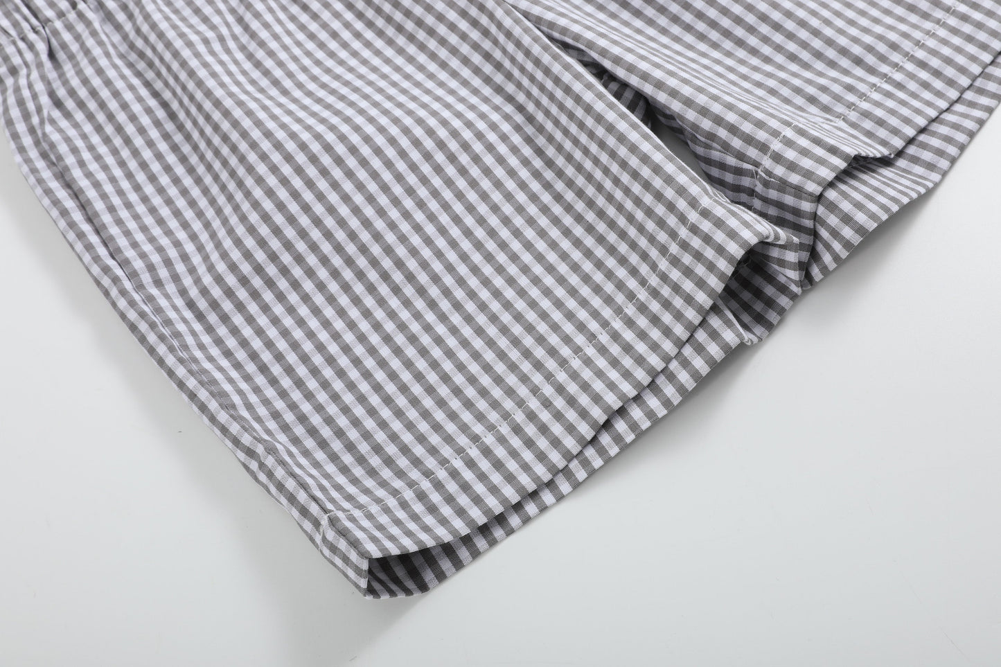 Blue Tractor Smocked Shirt and Gray Shorts Set