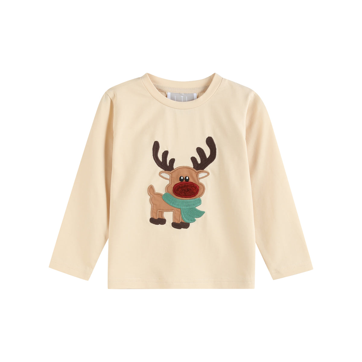 Sand Beige Reindeer Shirt and Brown Pants Set