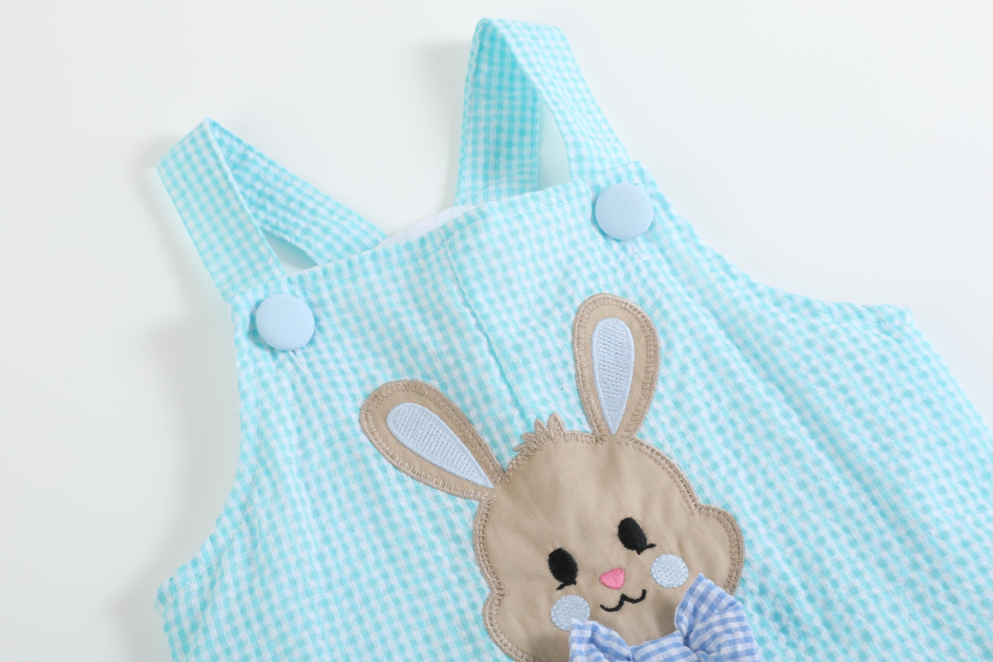 Blue Bow Tie Bunny Applique Jon Jon