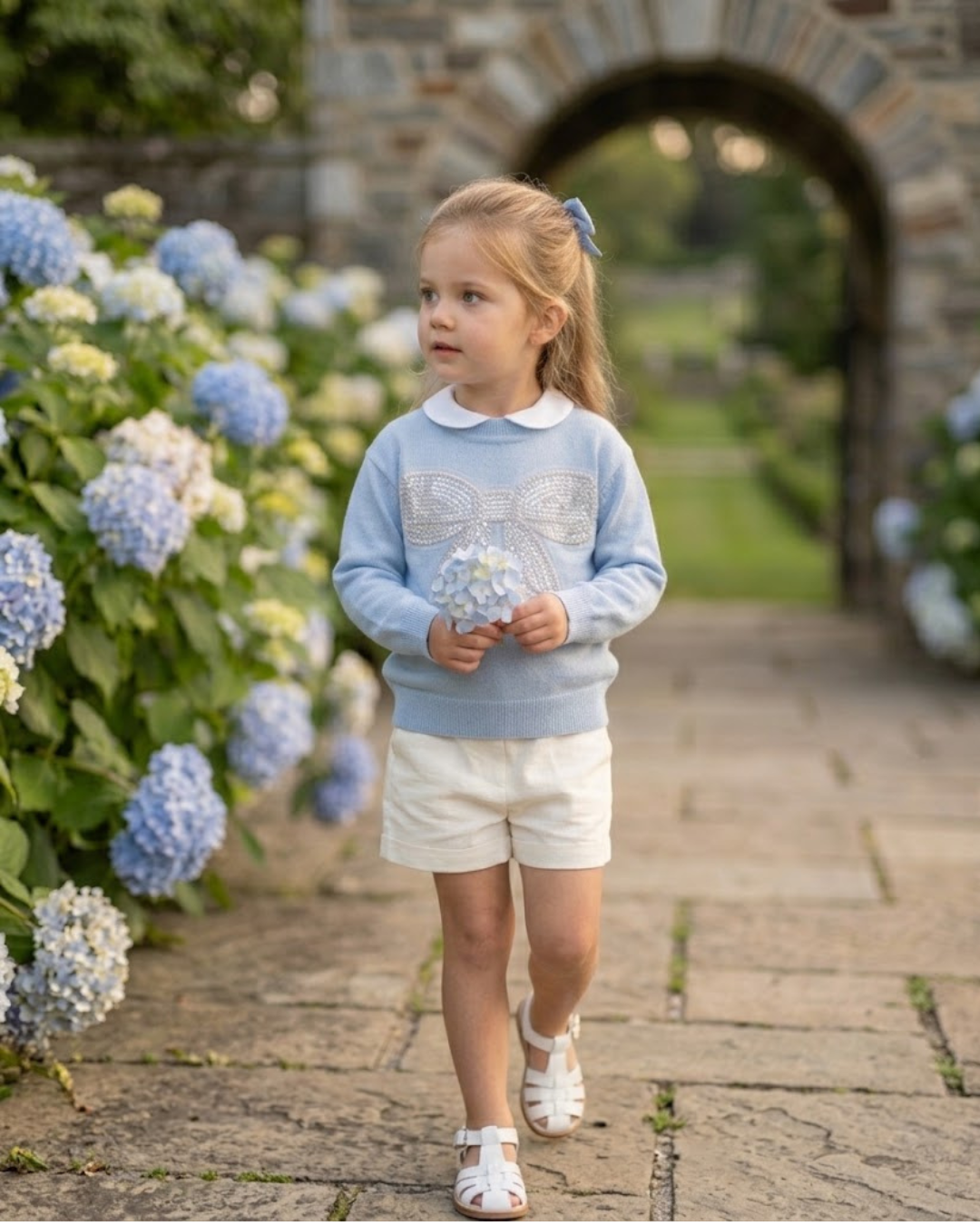 Blue Sparkly Bow Sweater