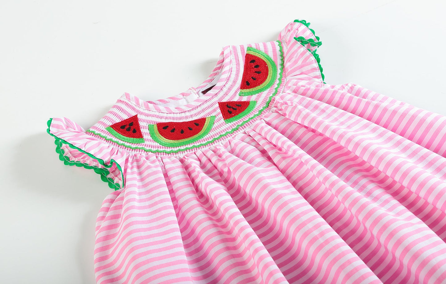 Pink Stripe Smocked Watermelon Dress
