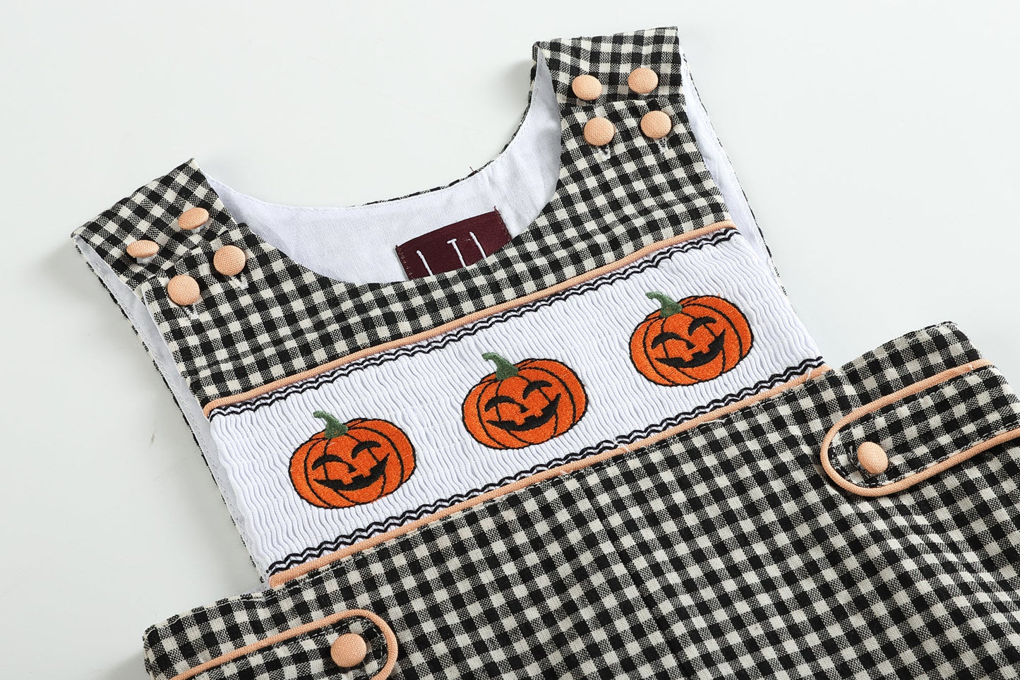 Black Gingham Pumpkin Smocked Jon Jons