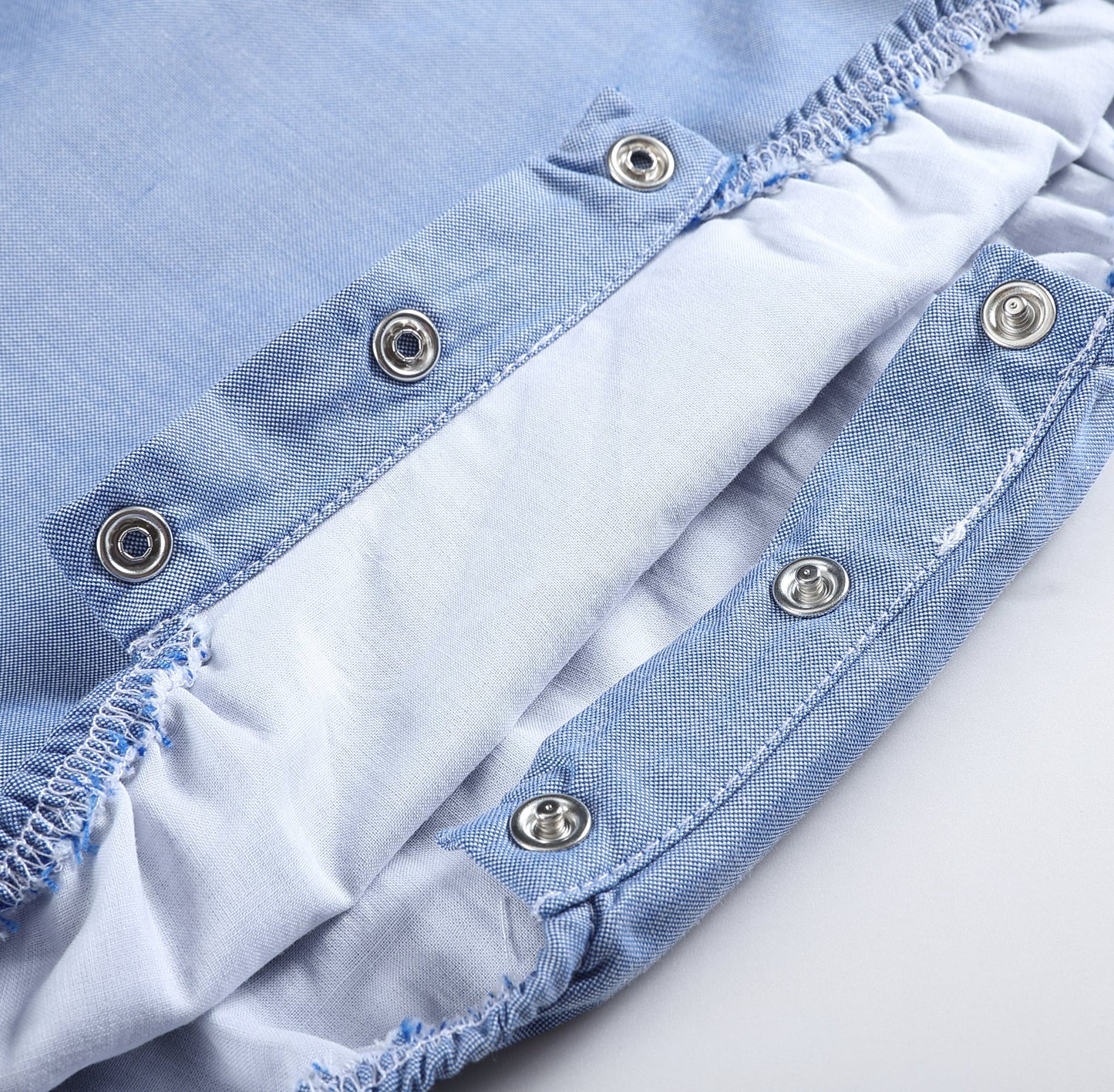 Classic Blue Denim Style Bubble Romper