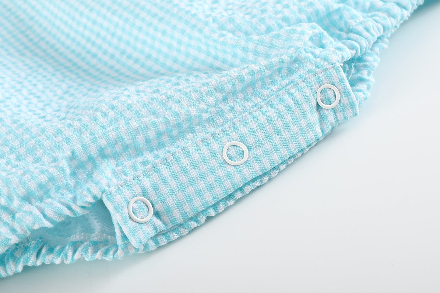 Classic Turquoise Seersucker Basic Bubble Romper