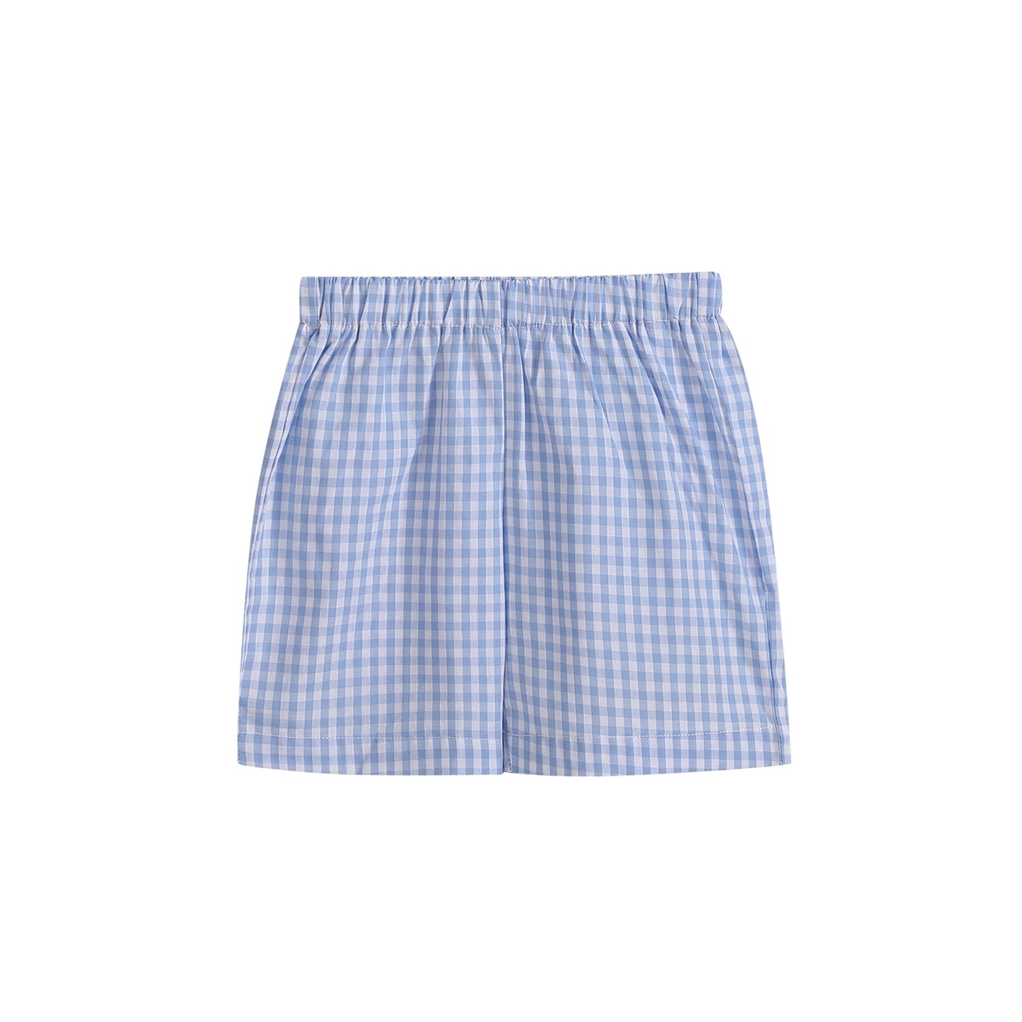ABC Smocked Shirt and Blue Gingham Shorts Set