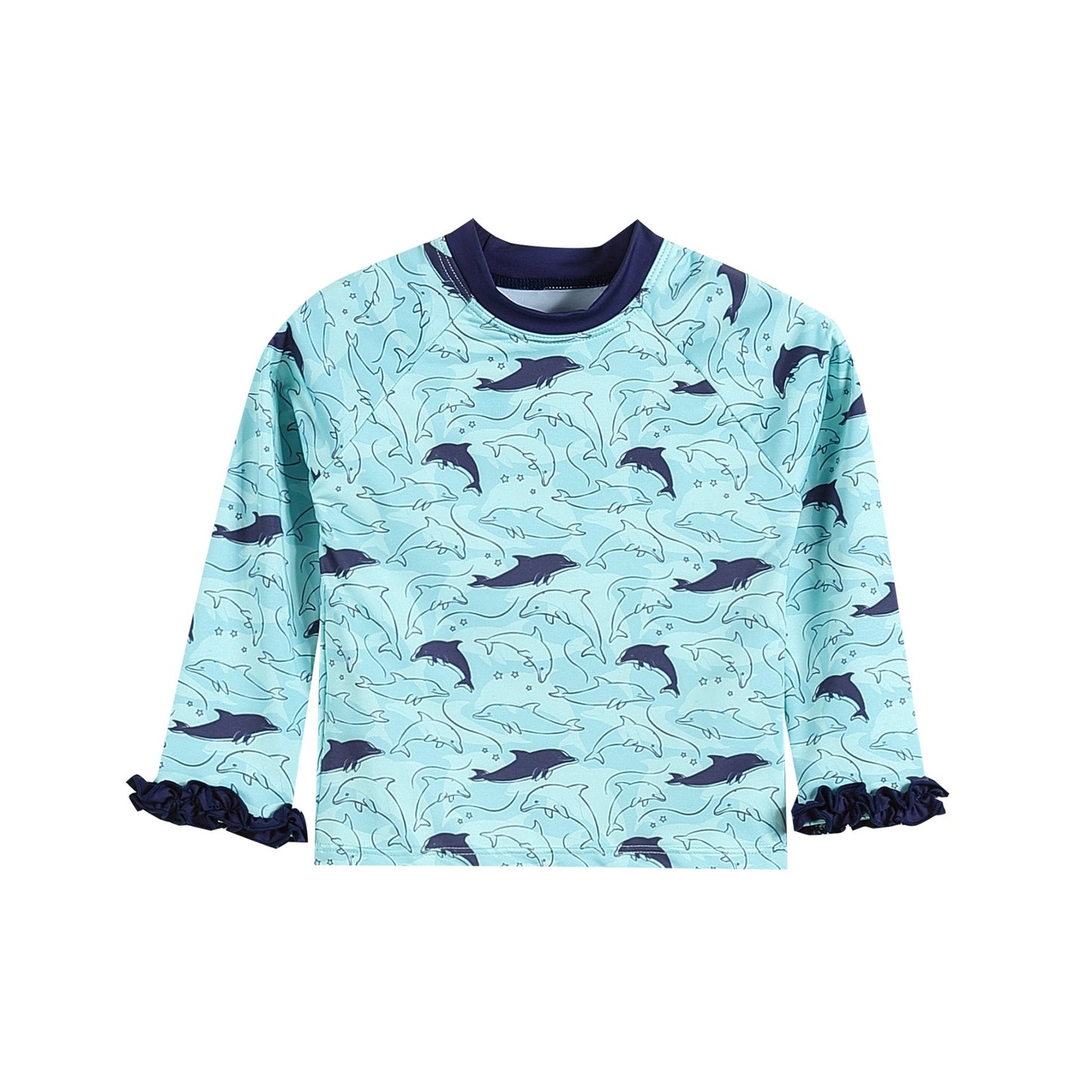 Dolphins Ruffle Rashguard and Bottoms 2 pc Set