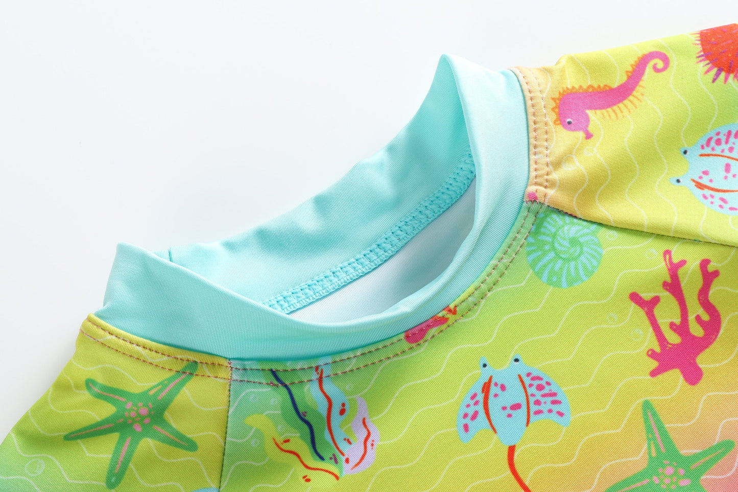 Rainbow Sea Creatures Ruffle Rashguard 2 pc Set