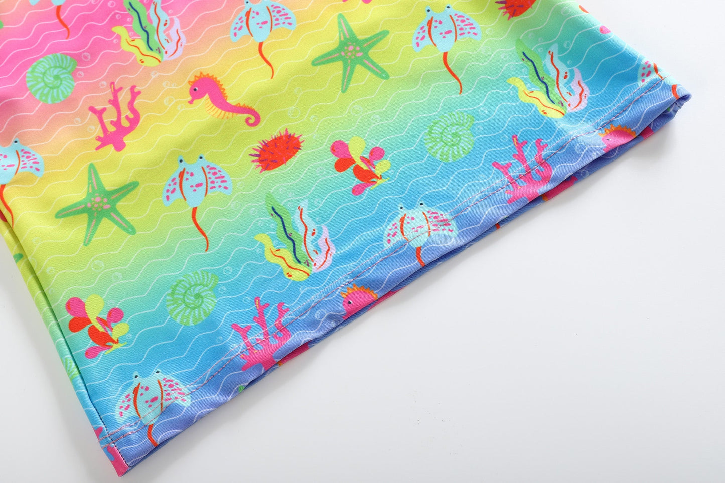Rainbow Sea Creatures Ruffle Rashguard 2 pc Set