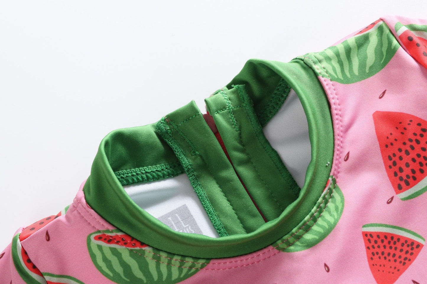 Watermelon Long Sleeve Ruffle Swimsuit