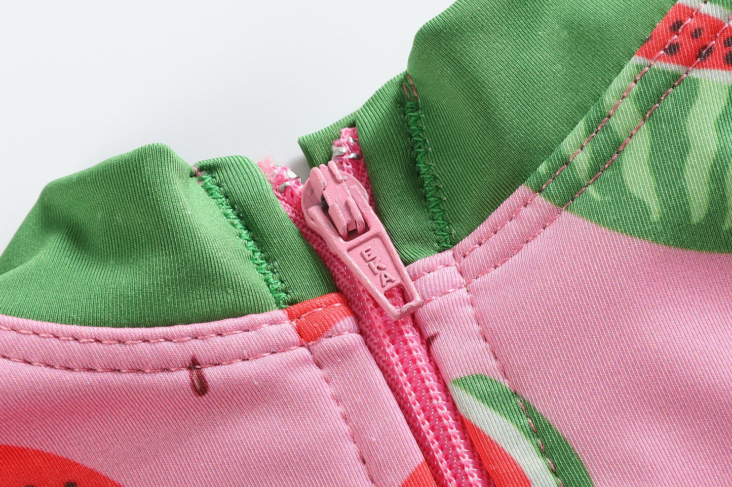 Watermelon Long Sleeve Ruffle Swimsuit