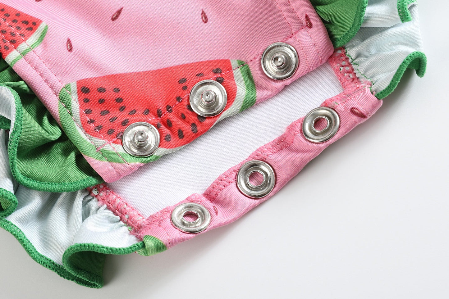 Watermelon Long Sleeve Ruffle Swimsuit