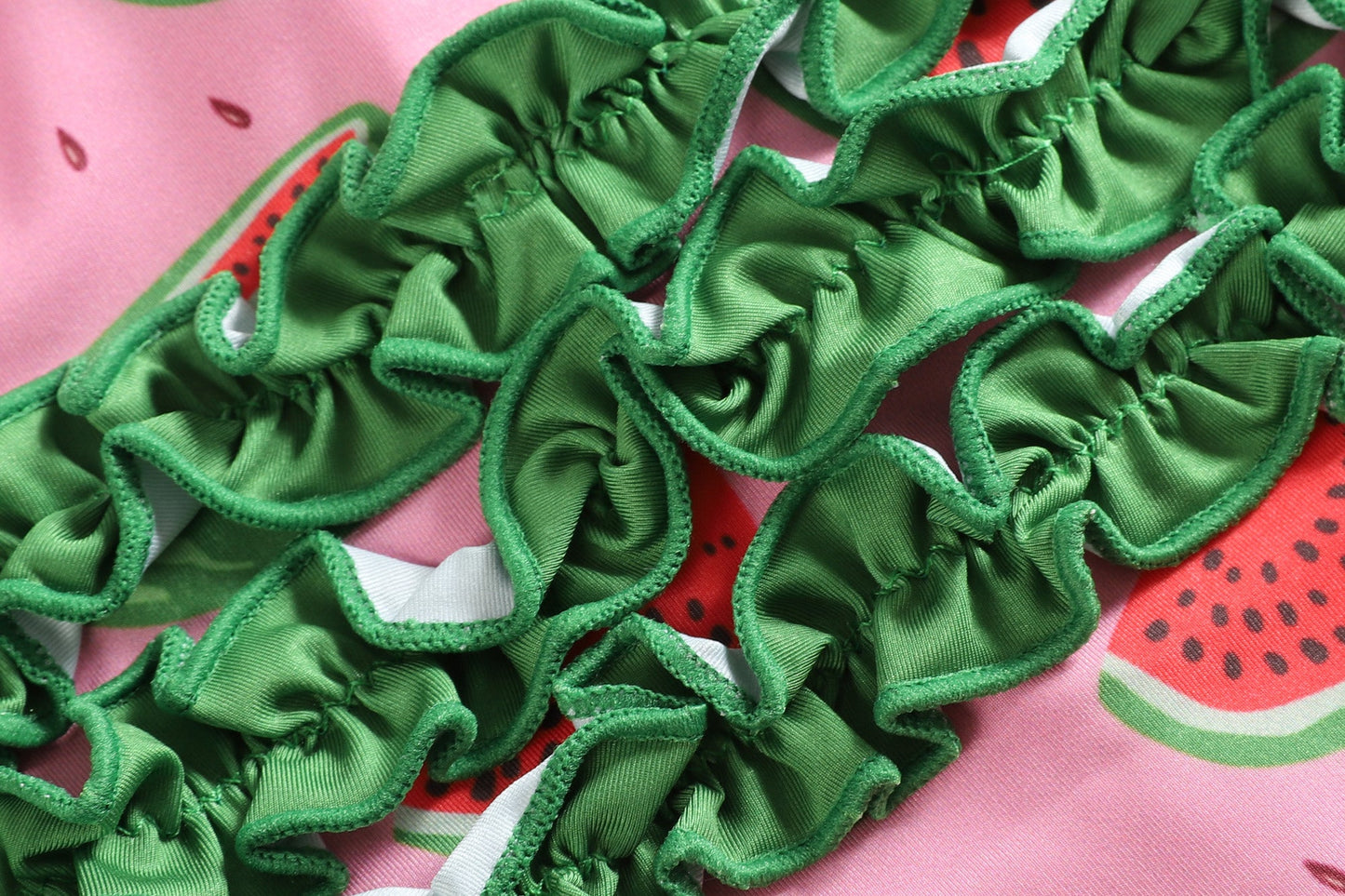 Watermelon Long Sleeve Ruffle Swimsuit