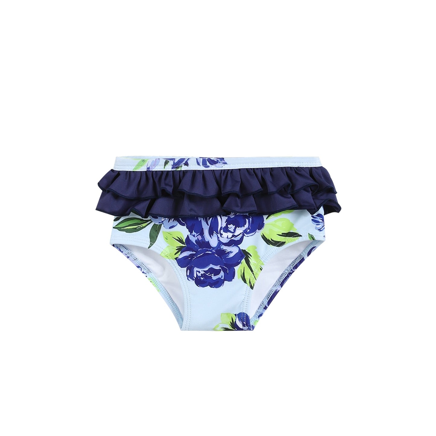 Blue Rose Ruffle Tankini Swim Set