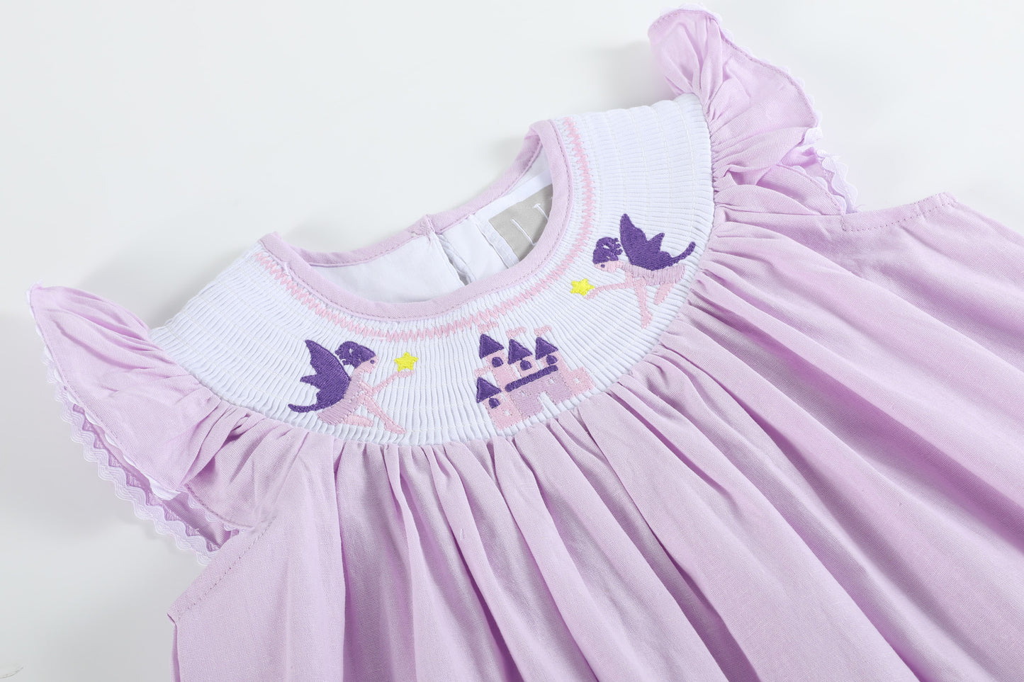Purple Fairy Castle Smocked Bishop Dress