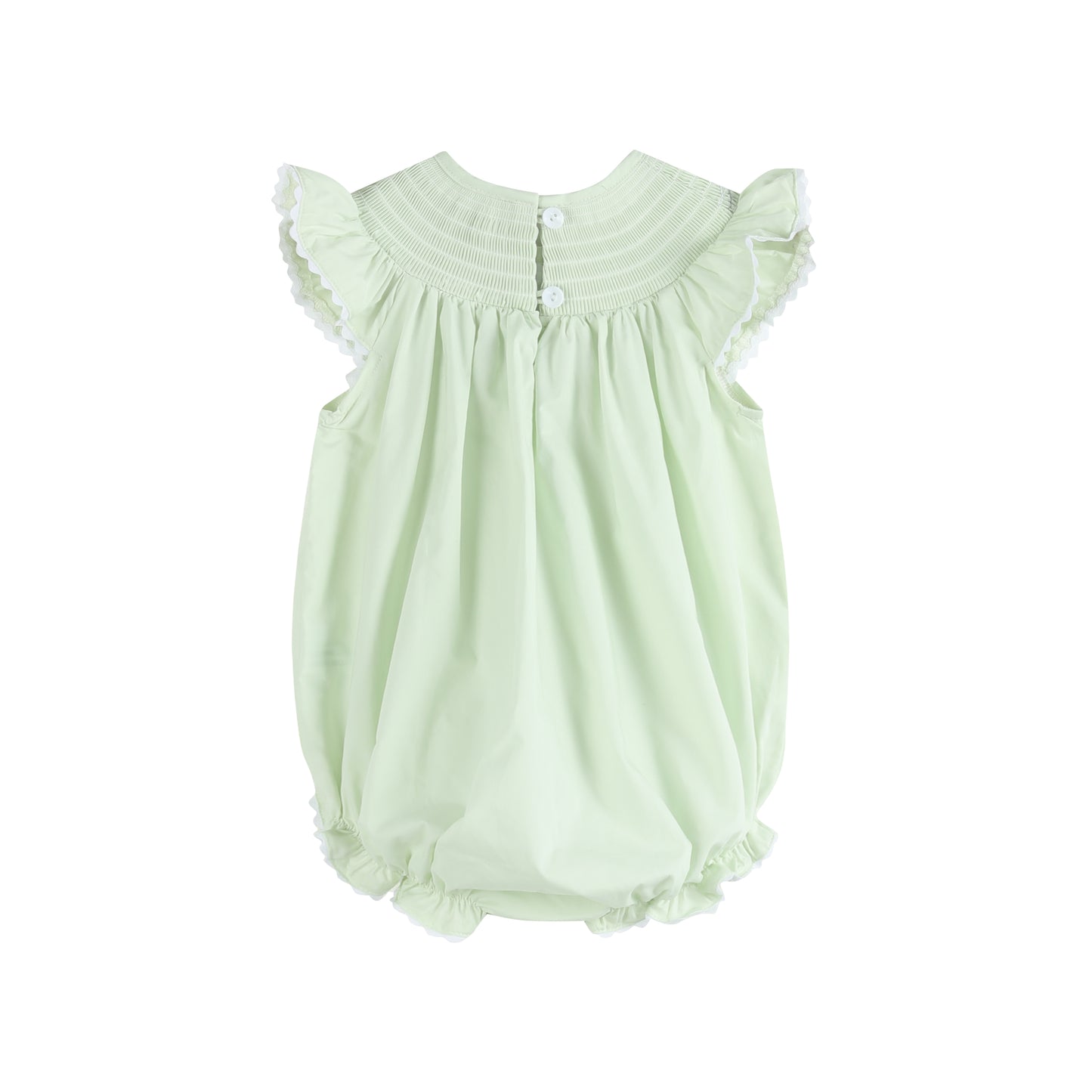 Honeydew Green Bunny Smocked Flutter Romper