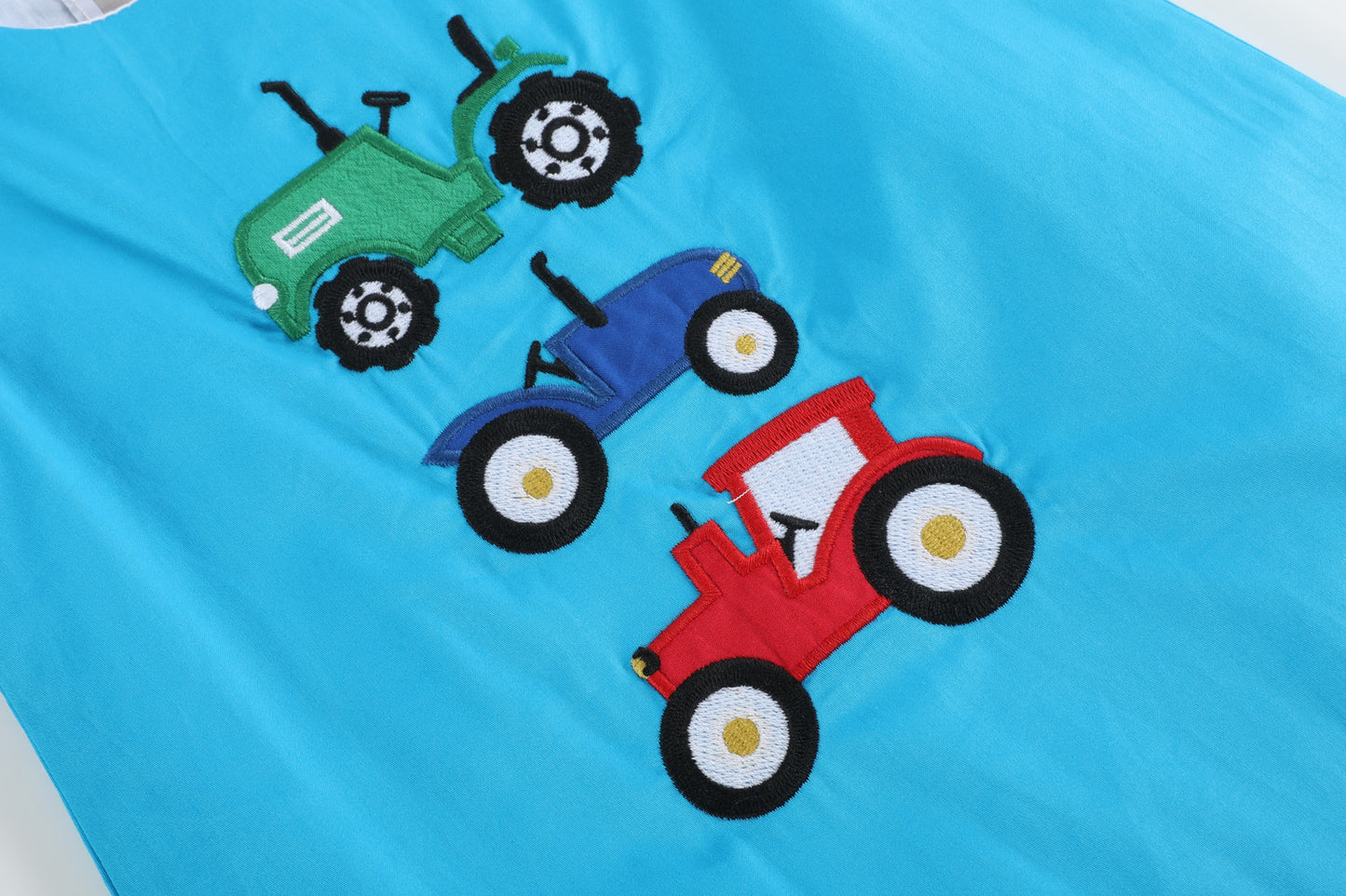 Blue Tractor Applique Shortalls