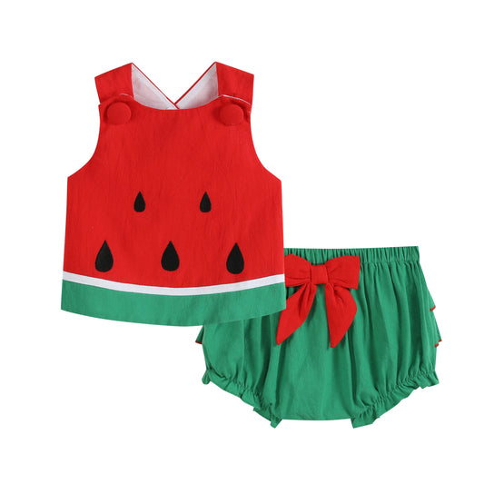 Red and Green Watermelon Top and Bloomers