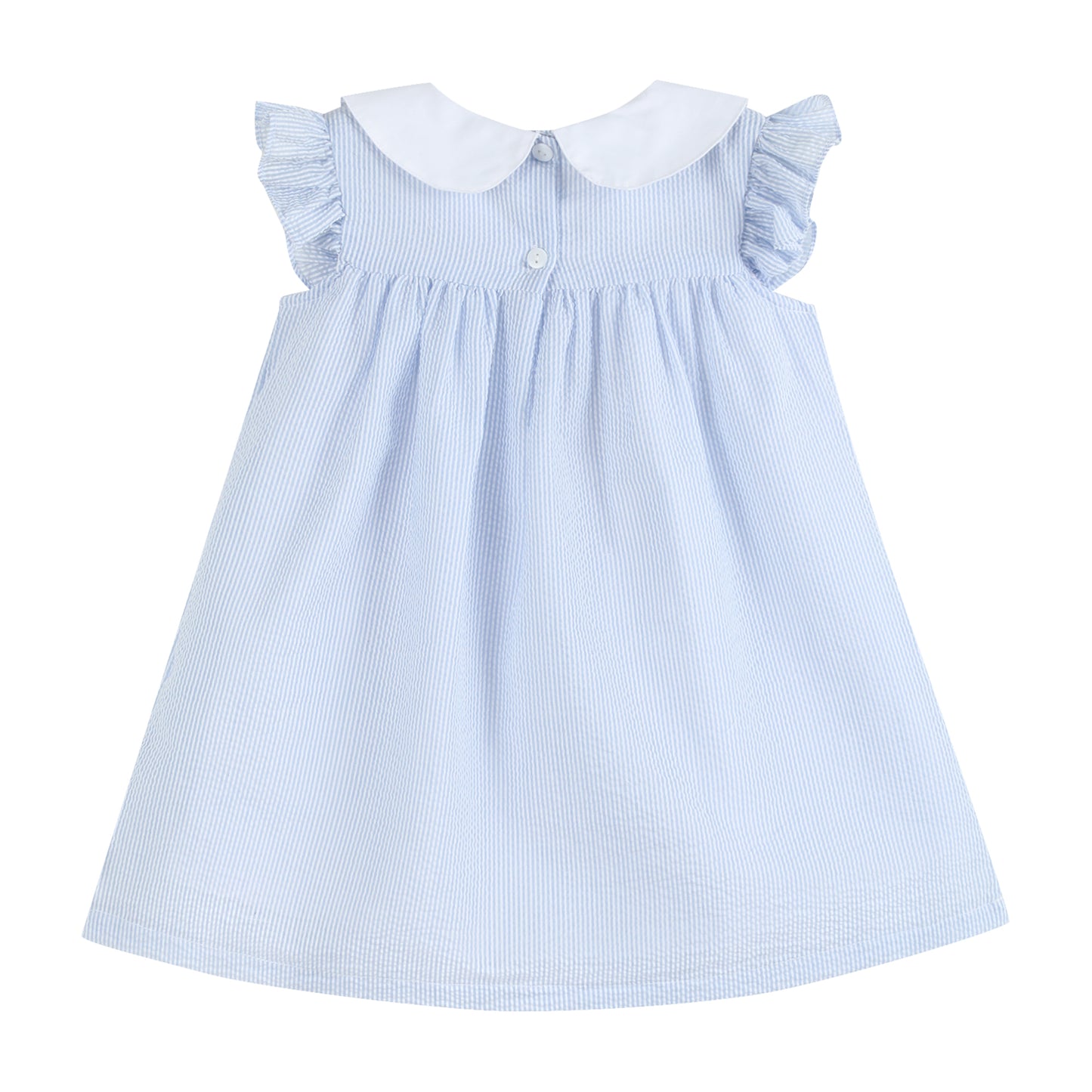 Light Blue Easter Bunny Ruffle Yoke Dress