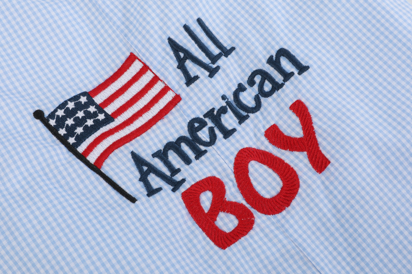 All Amercan Boy' Blue Gingham Shortalls