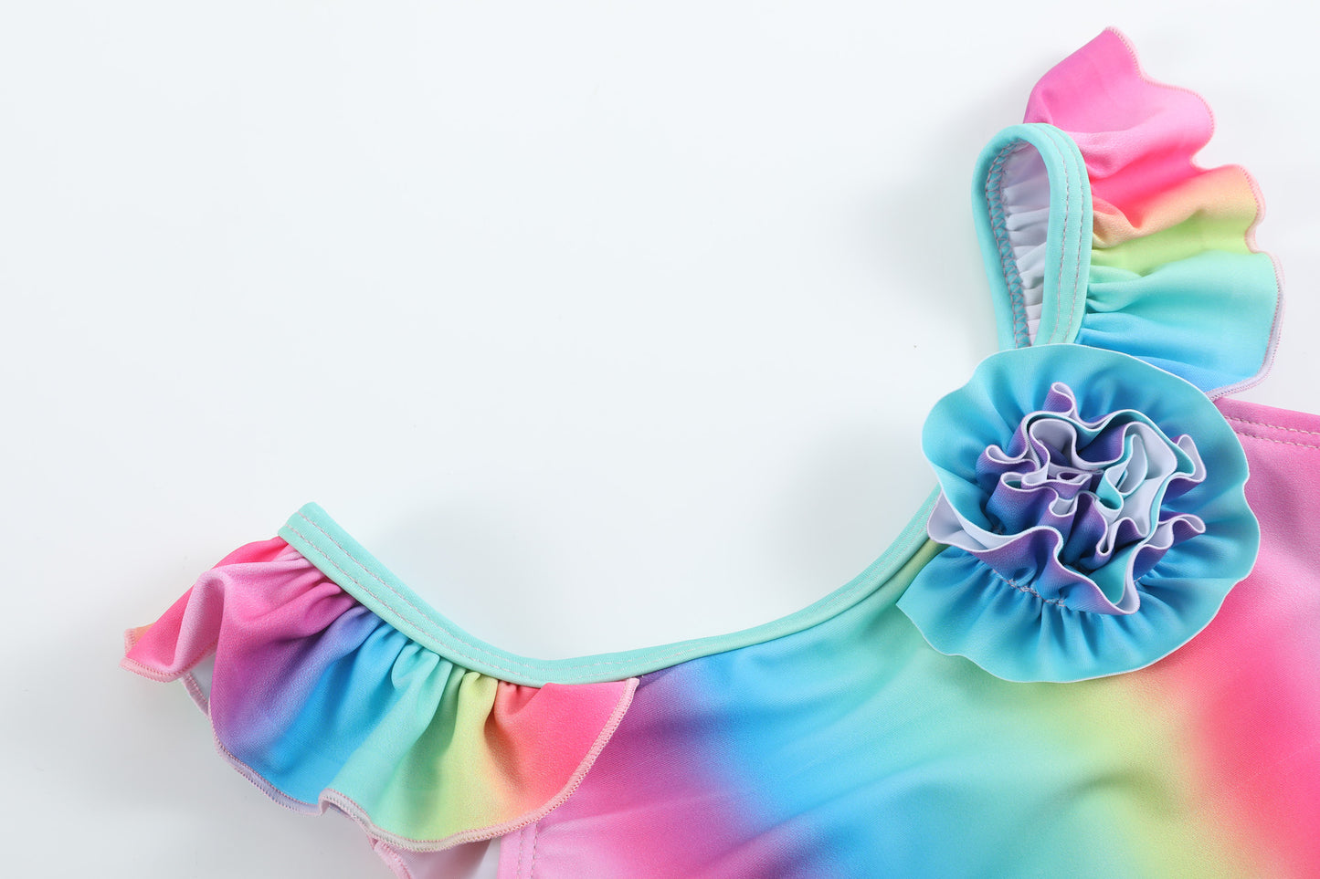 Ruffles - Blue & Yellow Rainbow Flower Ruffle Bikini