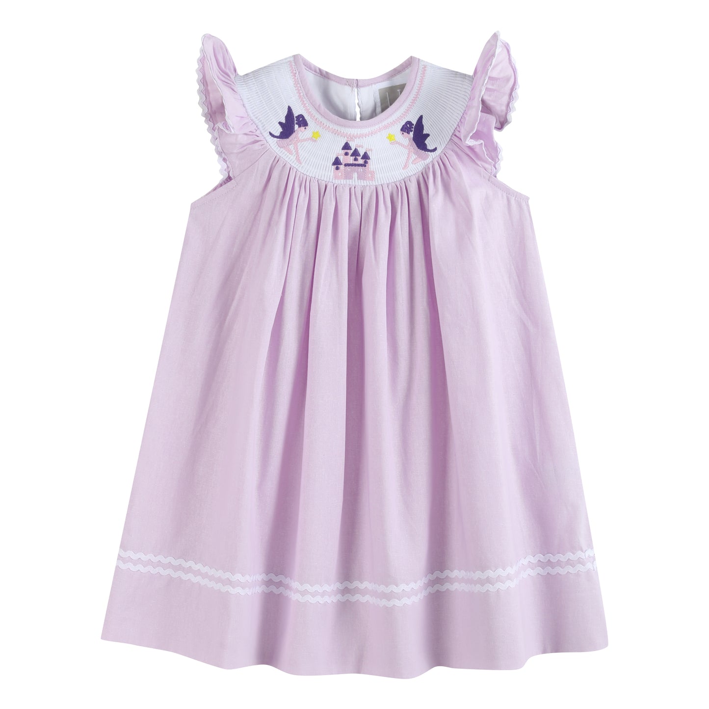 Purple Fairy Castle Smocked Bishop Dress