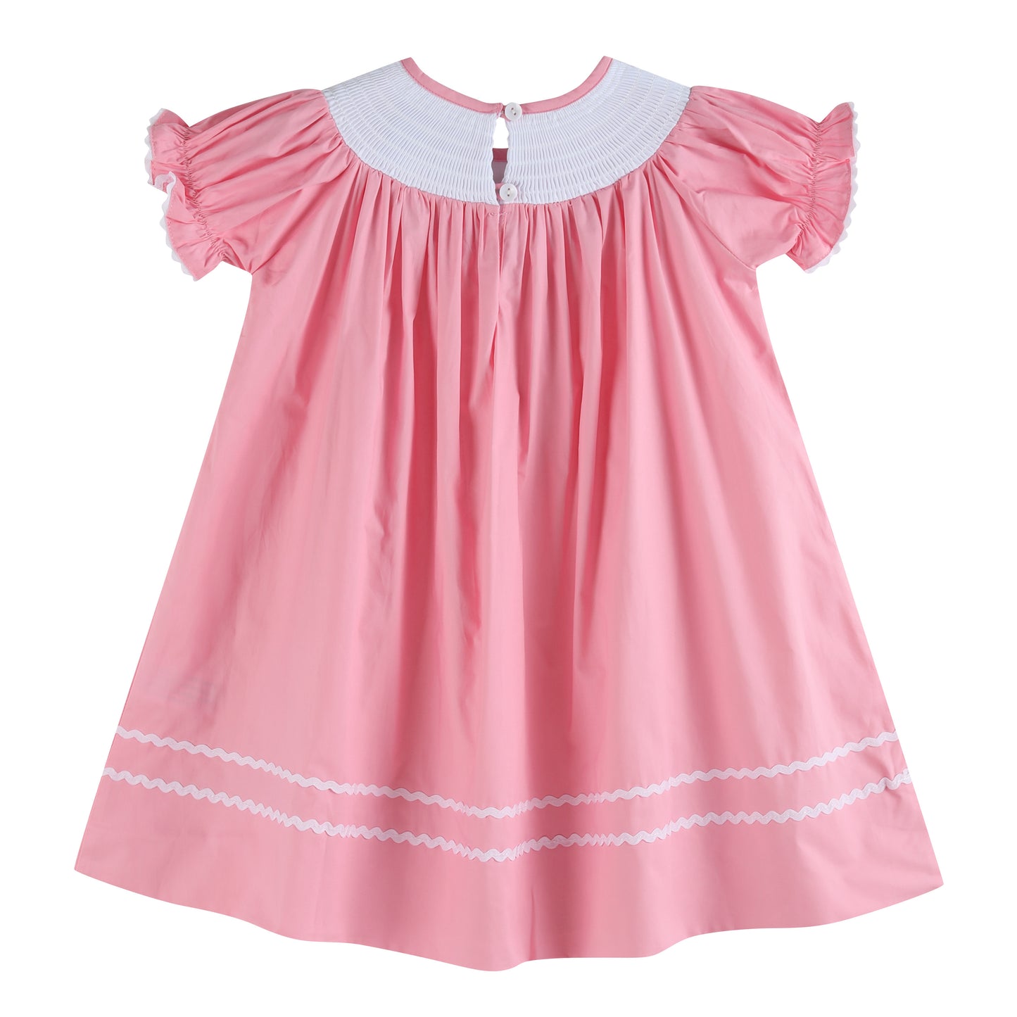 Pink Candy Heart Smocked Bishop Dress