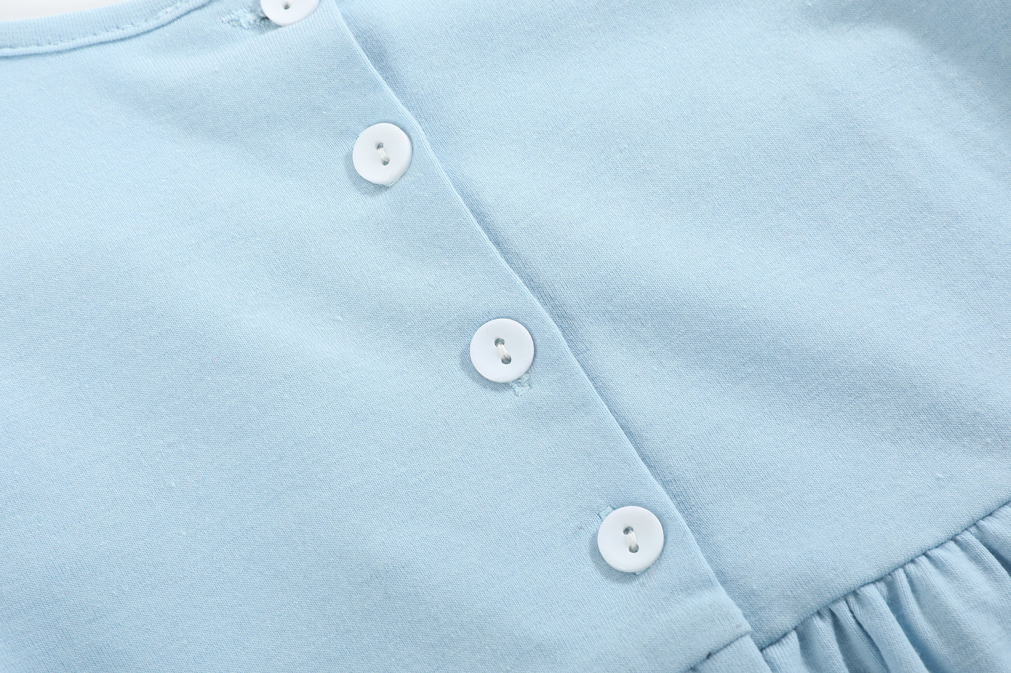 Light Blue Christmas Tree Smocked Knit Dress