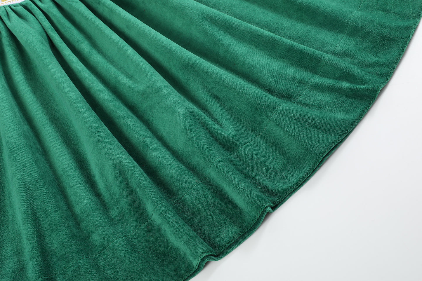 Green Velvet Nativity Smocked Dress