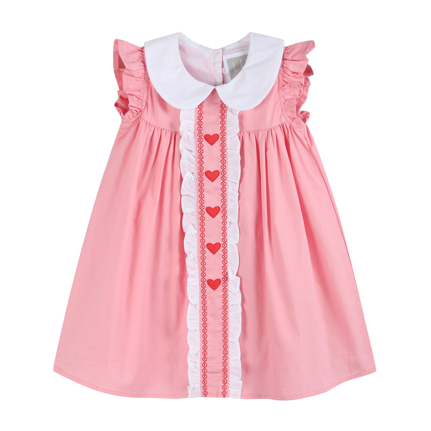 Pink and Red Heart Ruffle Dress