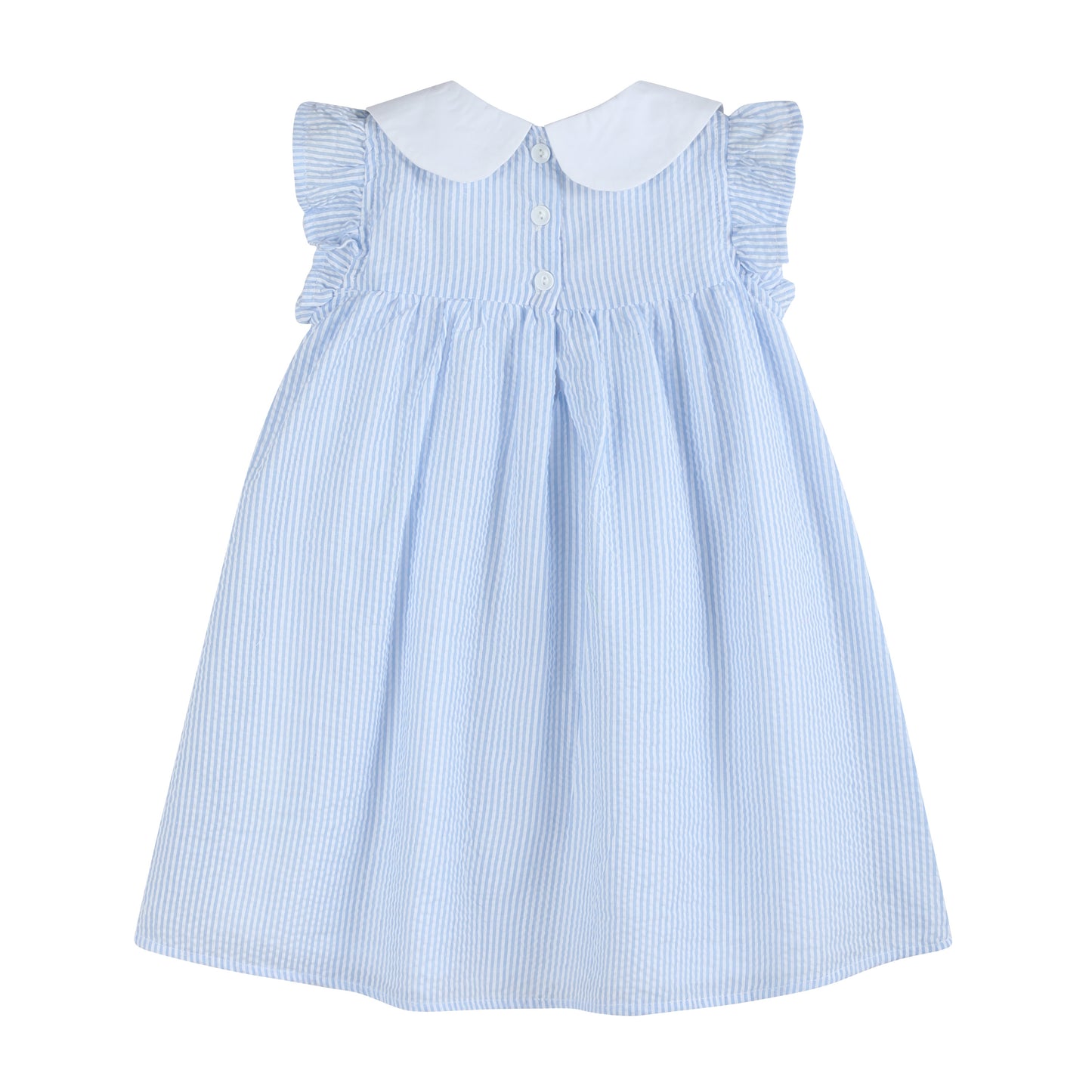 Blue and Pink Bow Ruffle Dress