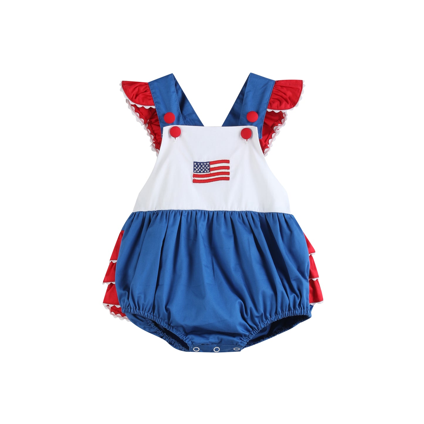 USA Flag Ruffle Romper