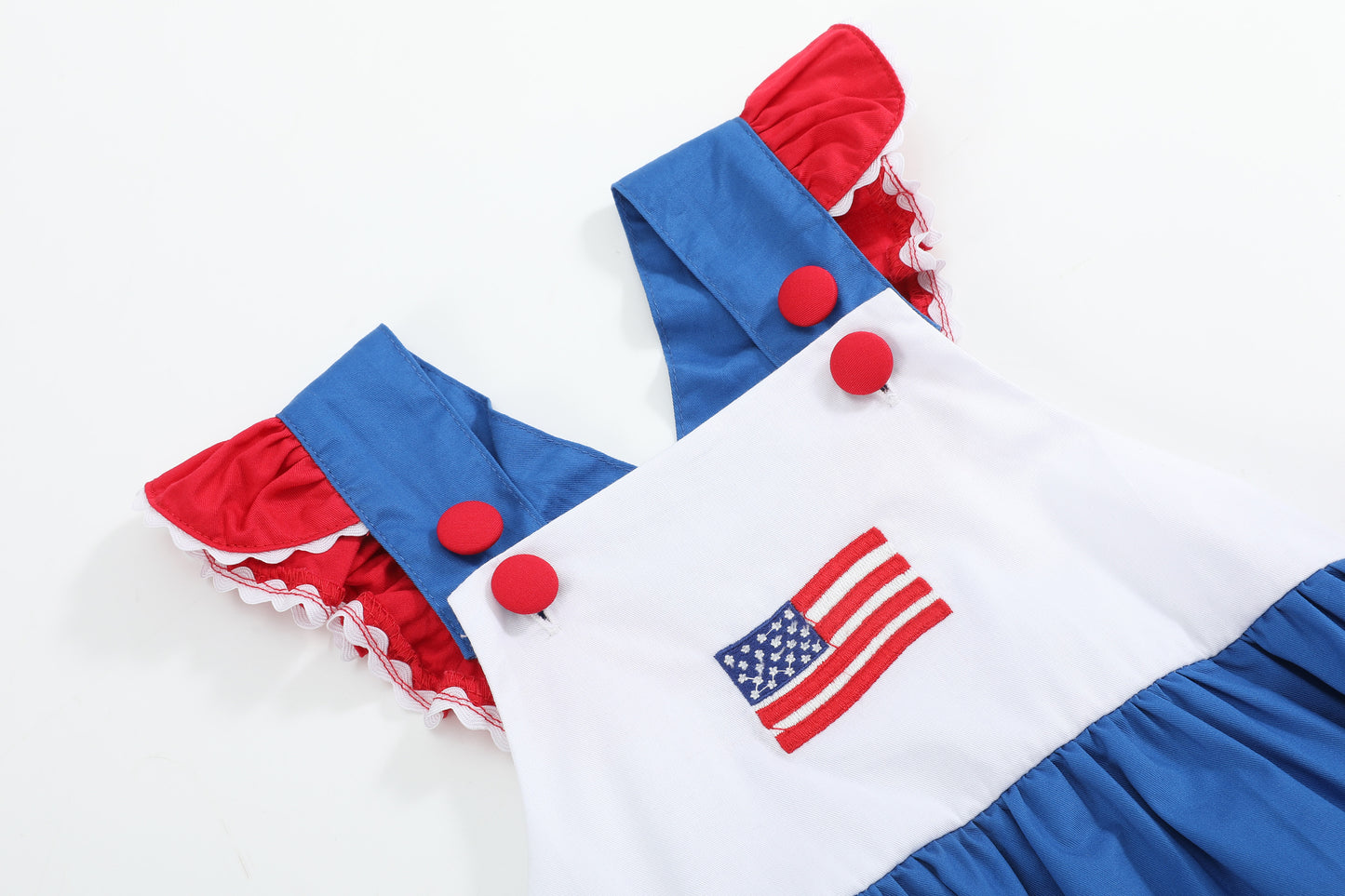 USA Flag Ruffle Romper