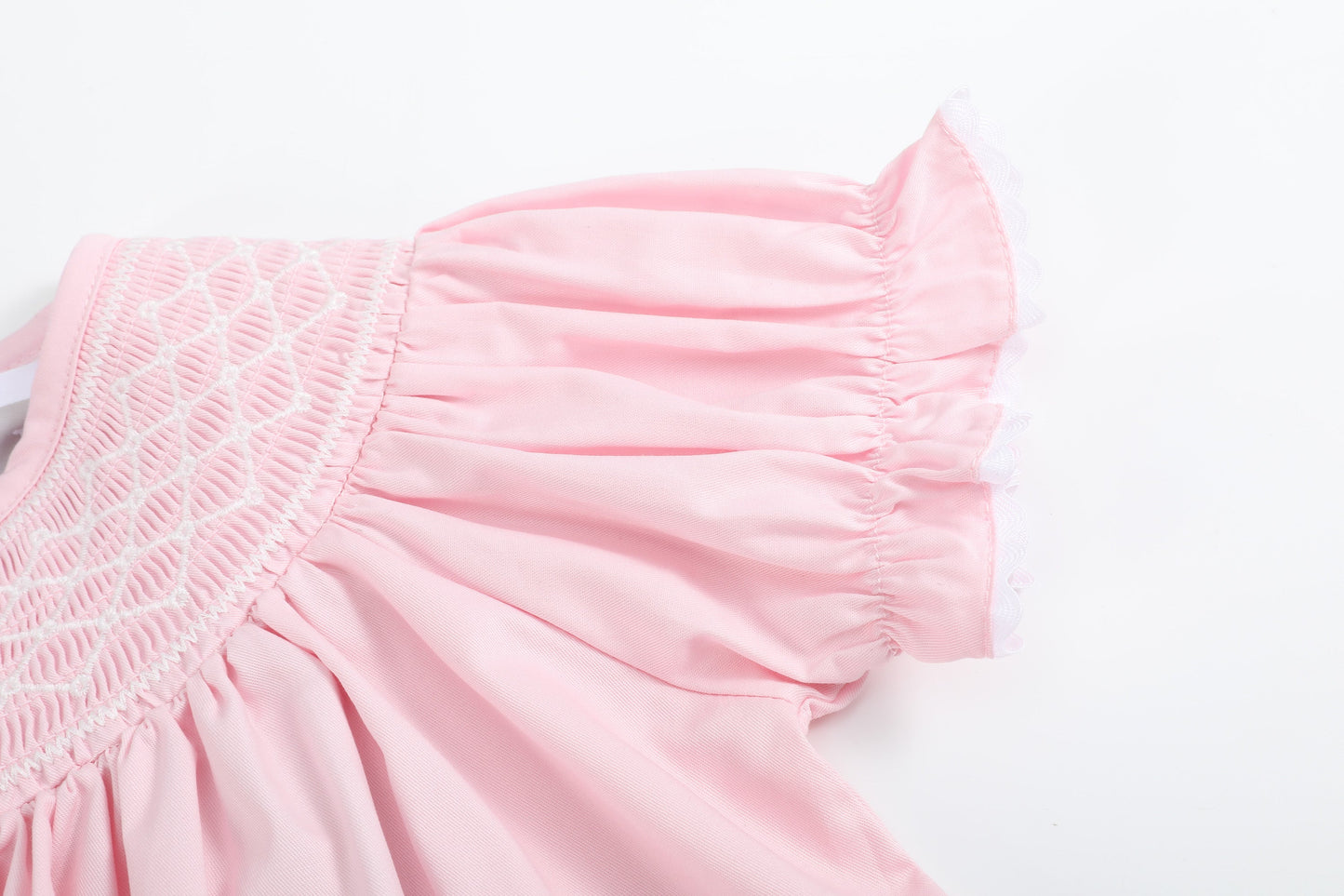 Pink and White Smocked Bishop Dress