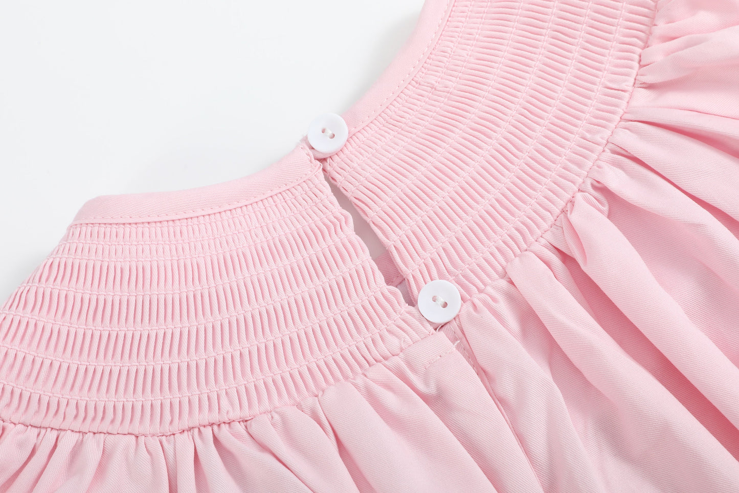 Pink and White Smocked Bishop Dress