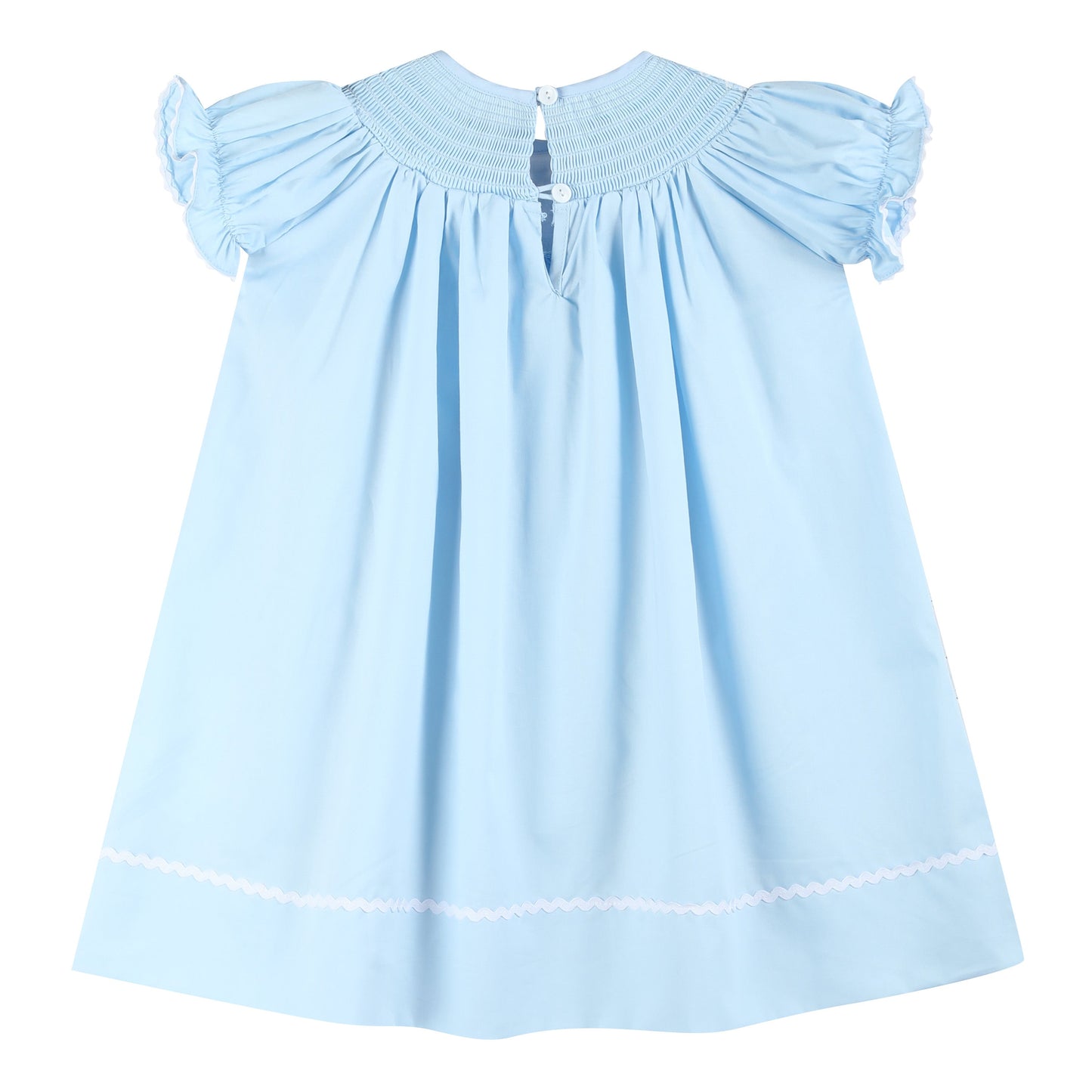 Blue and White Smocked Bishop Dress
