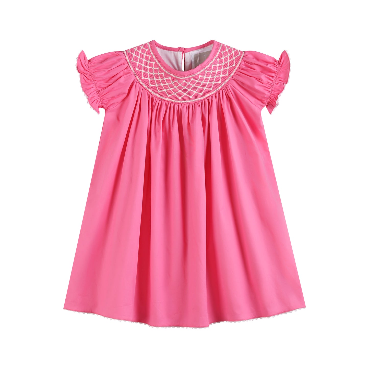 Pink & White Smocked Bishop Dress