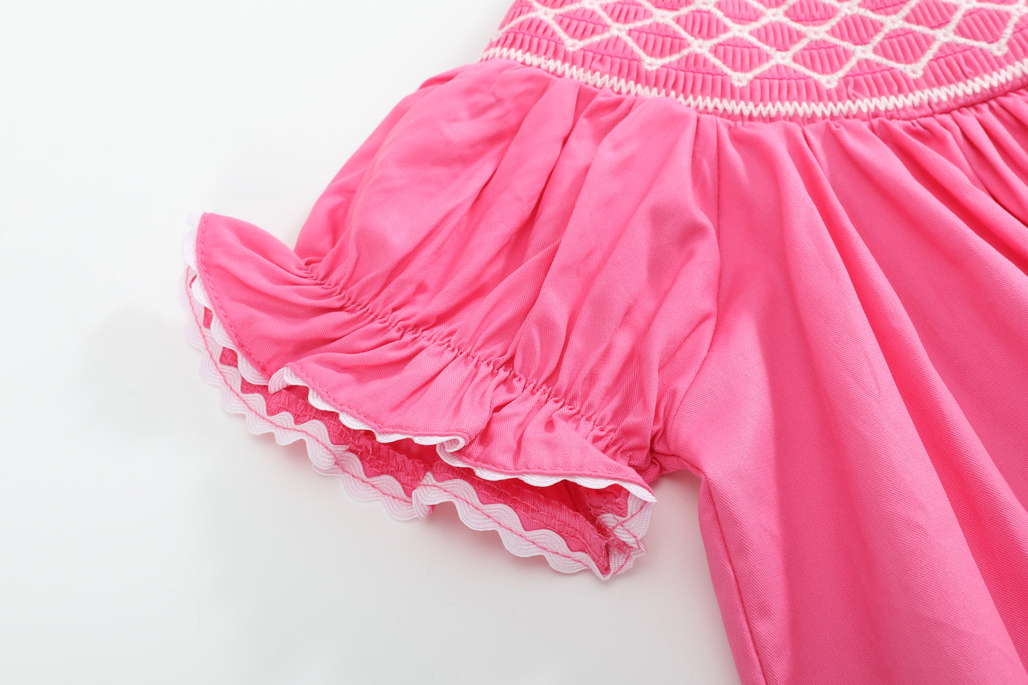 Pink & White Smocked Bubble Romper