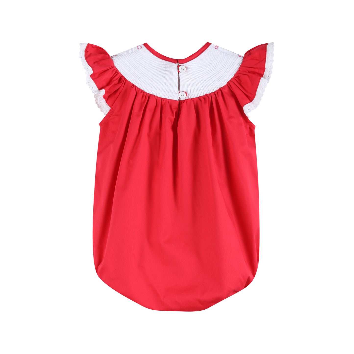 Red Heart and Lace Smocked Romper